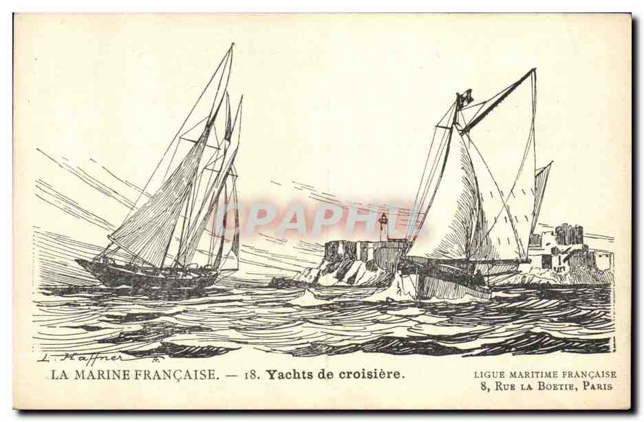 Yachts de croisière — Série 18 — Ligue Maritime Française, 8 Rue La Boétie, Paris