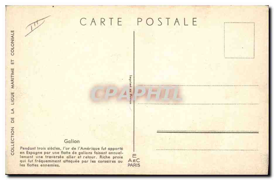Galion — Spanische Flotte auf dem Weg nach Amerika — L. Haffner — Rückseite