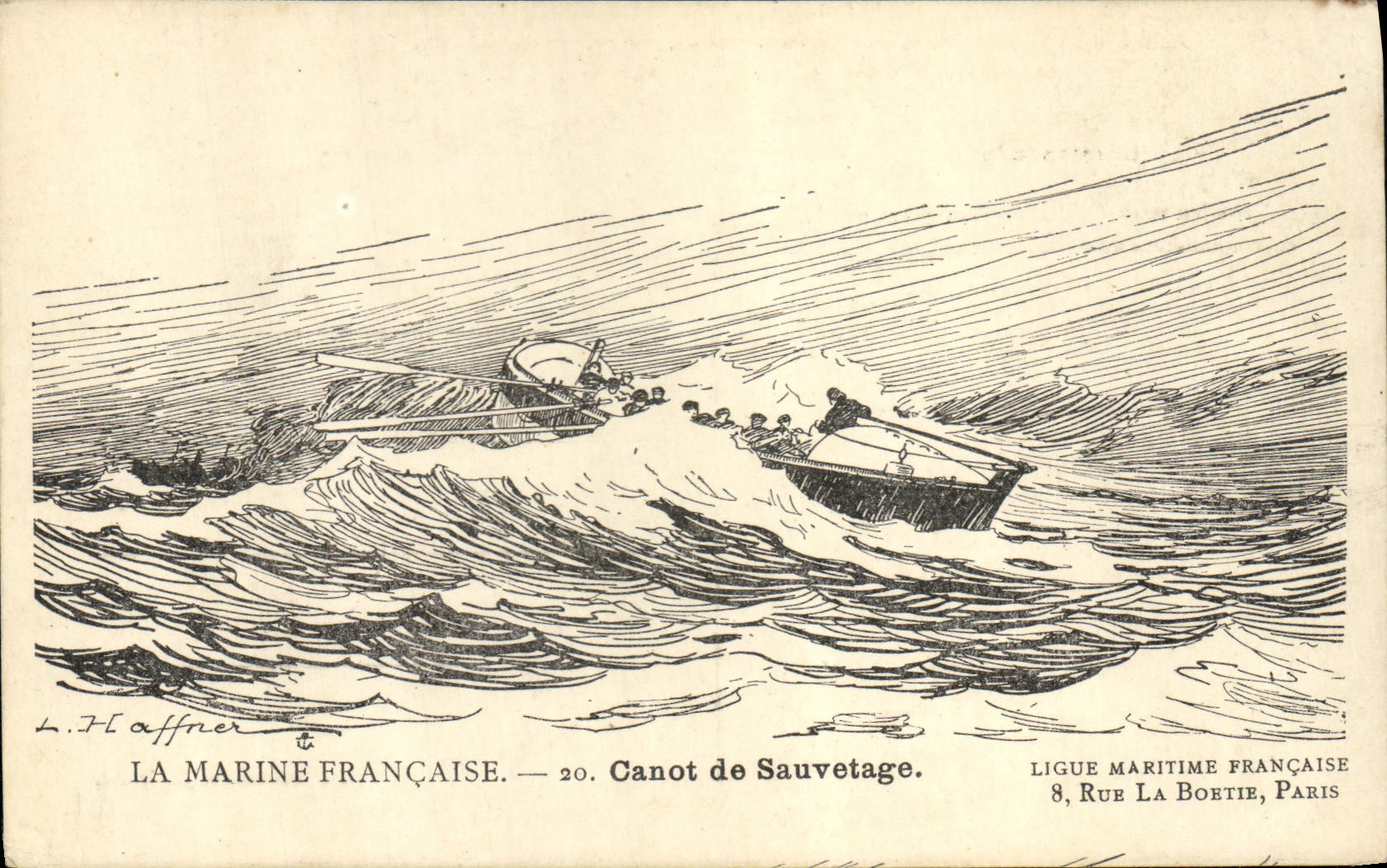 La Marine Française — Canot de Sauvetage — Ligue Maritime Française, 8 Rue La Boétie, Paris