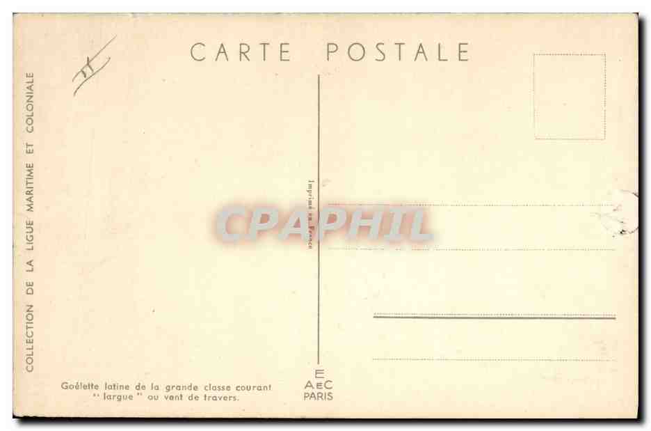 CPA Bateau Illustrateur Haffner Goelette latine — Verso