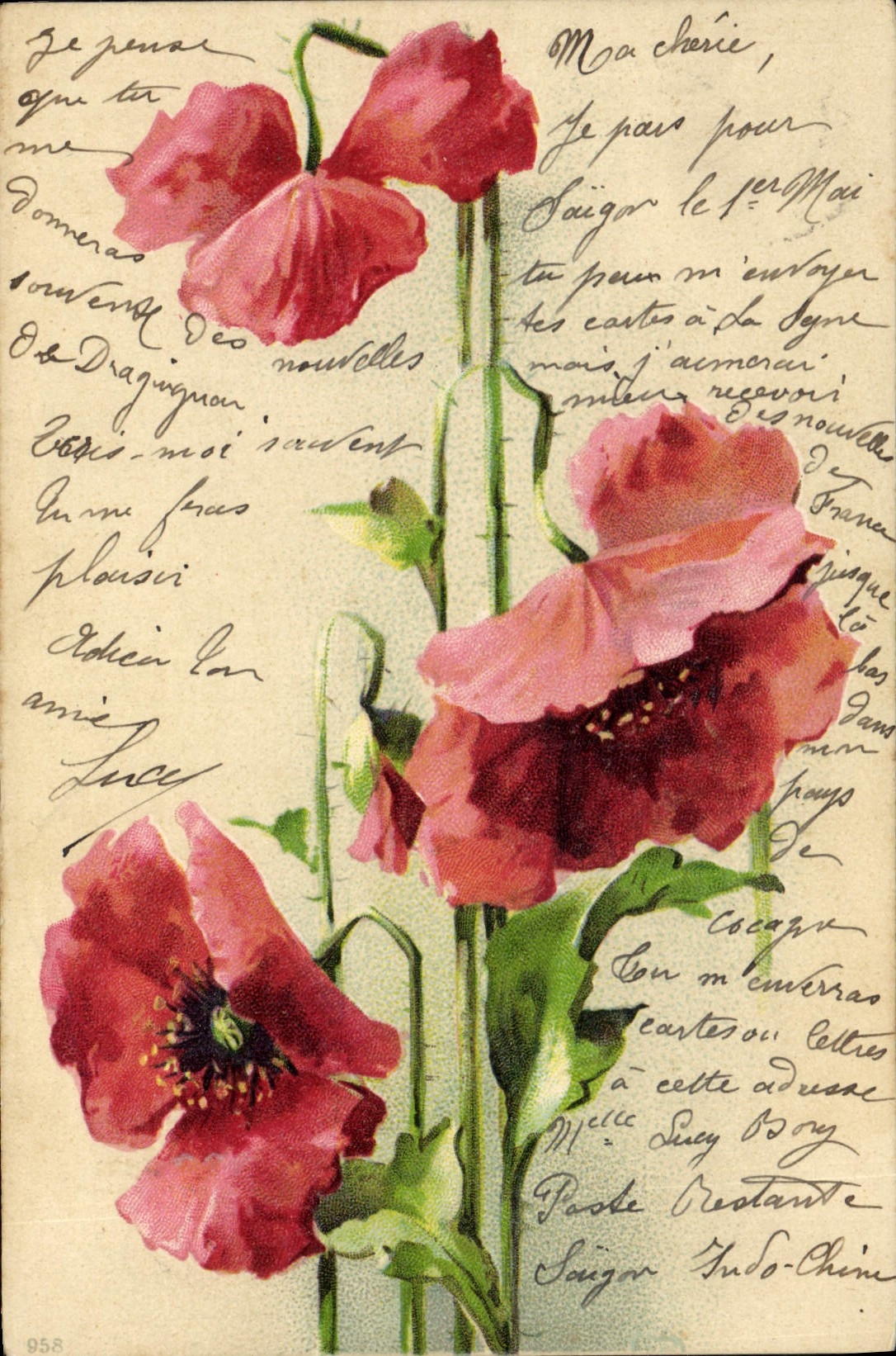 CPA Fantaisie Fleurs 