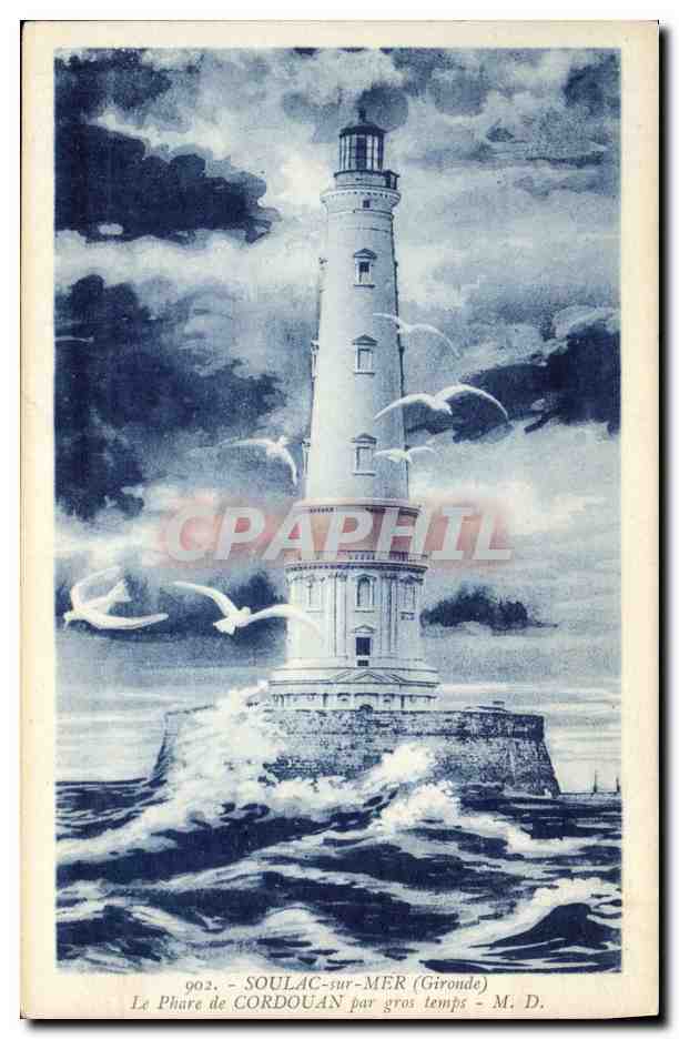 CPA Phare de Cordouan par gros temps Soulac sur Mer