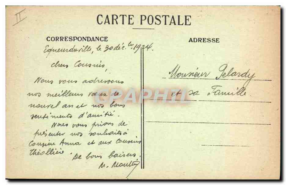 CPA Phare Environs de Cherbourg Gatteville — Rückseite