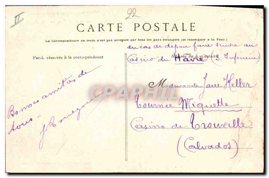 CPA Phare Erquy Le Mole un jour de tempete — Rückseite