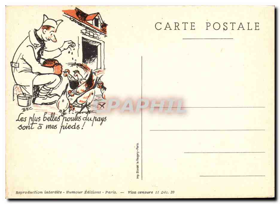 CPA Militaria Les plus belles poules du pays sont a mes pieds 