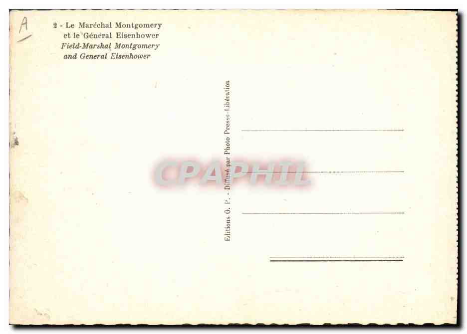 CPA Militaria Le Marechal Montgomery et le General Eisenhower  — Rückseite