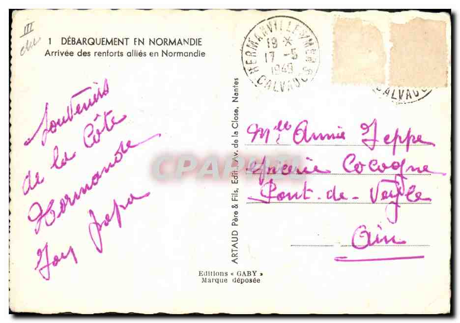 Débarquement en Normandie — Arrivée des renforts alliés en Normandie — Éditions Gaby — Achterkant