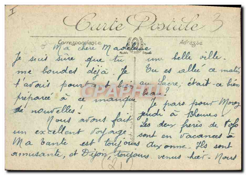 CPA Horloge Dijon Vue generale Jacquemart — Verso