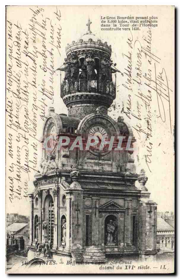 CPA Horloge Nantes Beffroi de l'eglise Ste Croix 