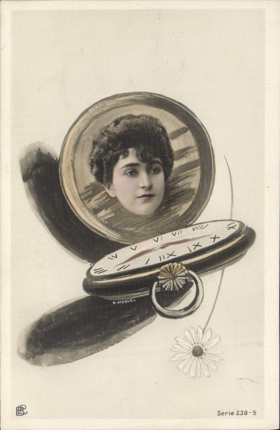 Portrait d'une femme dans une montre à gousset — H. Manuel, Série 238-5