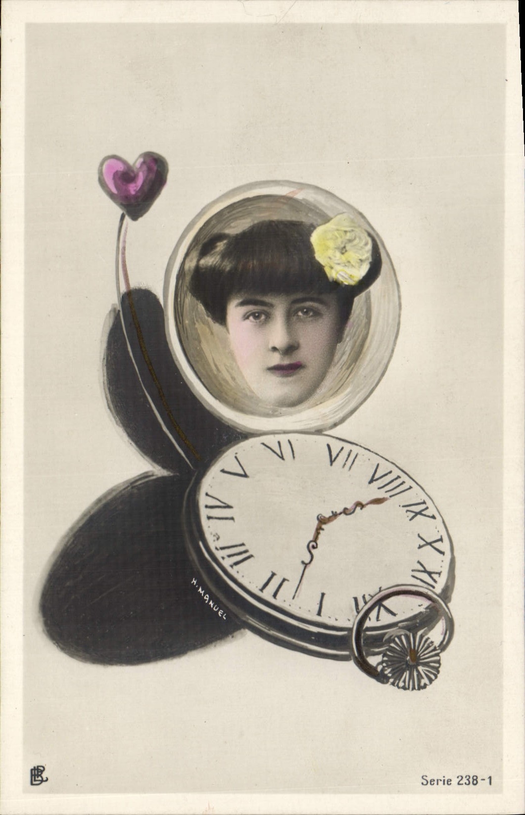 Femme dans une montre à gousset — H. Manuel, Serie 238-1