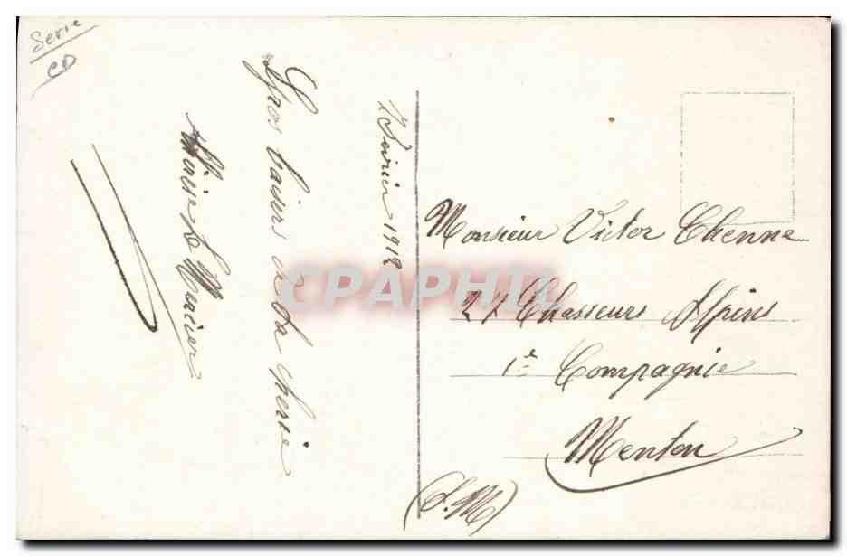 Horloge de l'Amour — Carte postale illustrée — Éditeur : Louis Mages, série 60 — Reverso