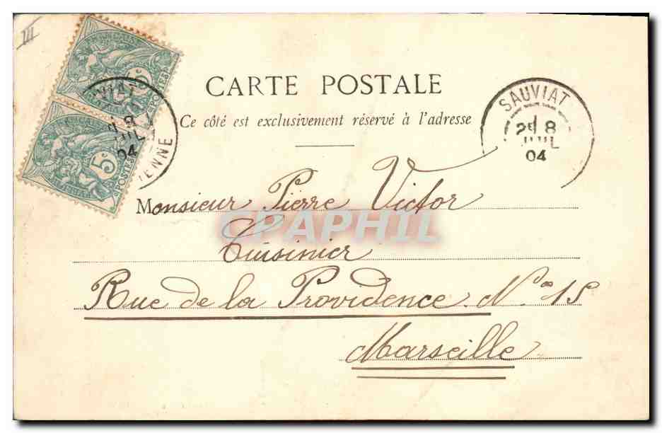 CPA Folklore Limousine — Verso