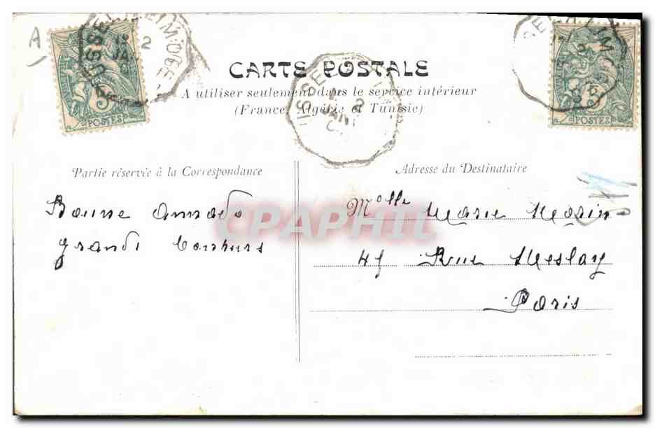 CPA Folklore Grand mere Limousine Enfant — Verso