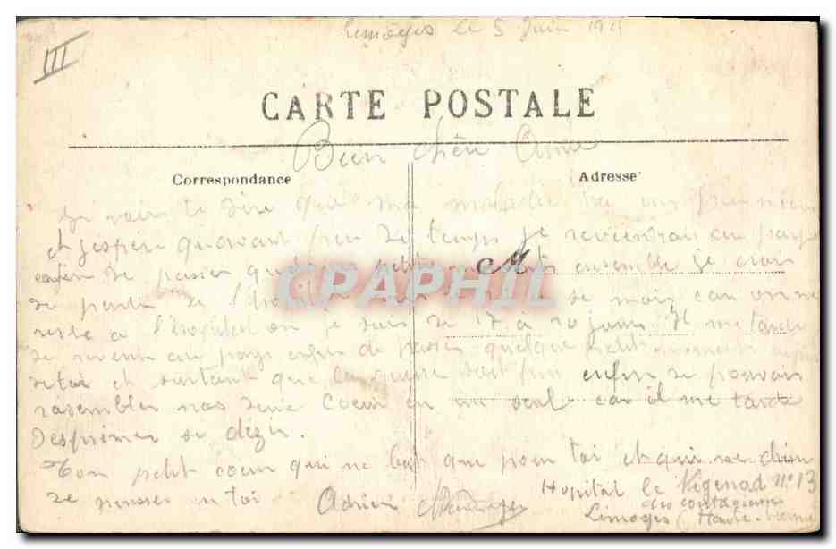 CPA Folklore Limousine en Barbichet — Verso