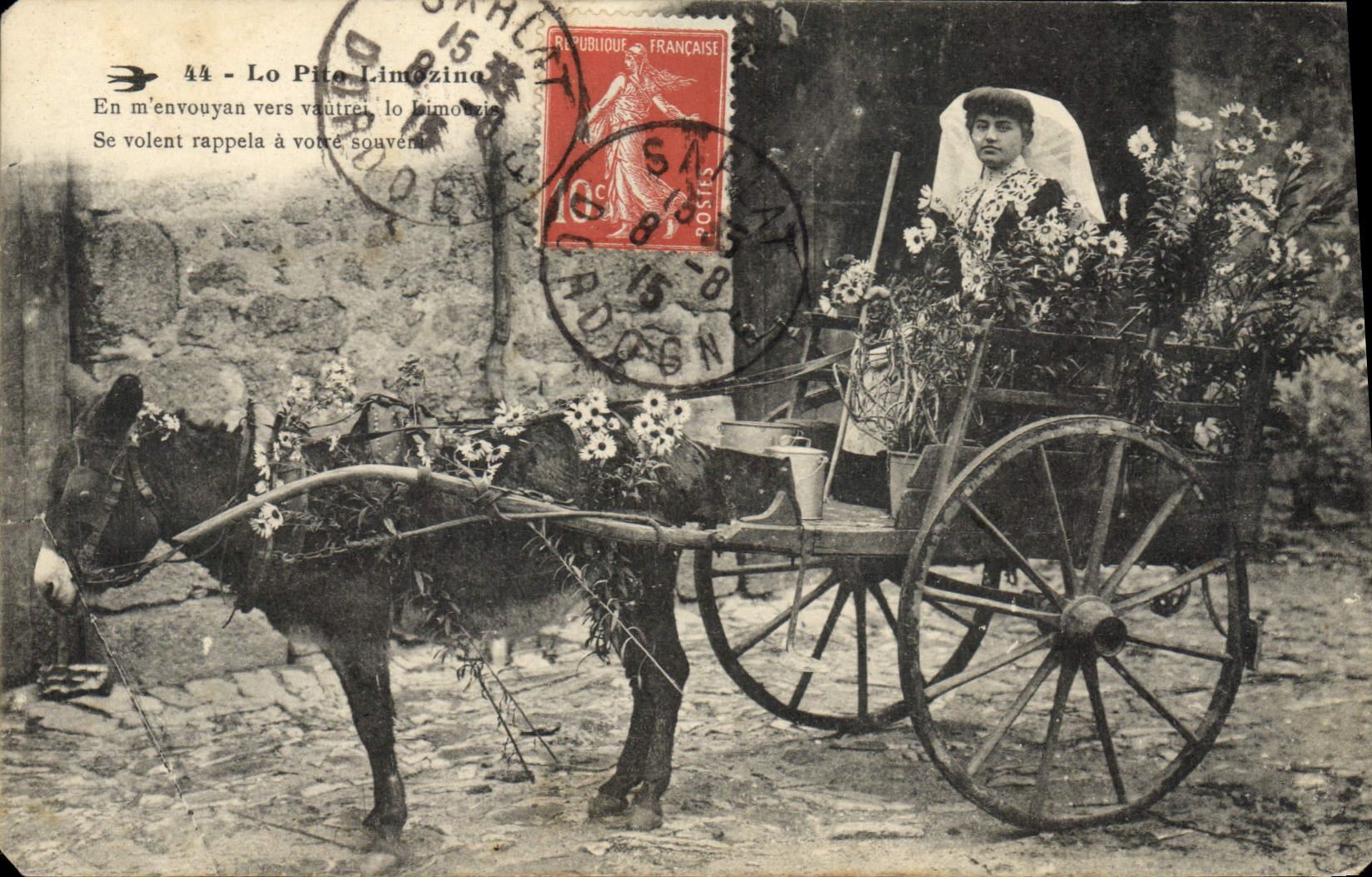 CPA Folklore Limousin Ane Mule
