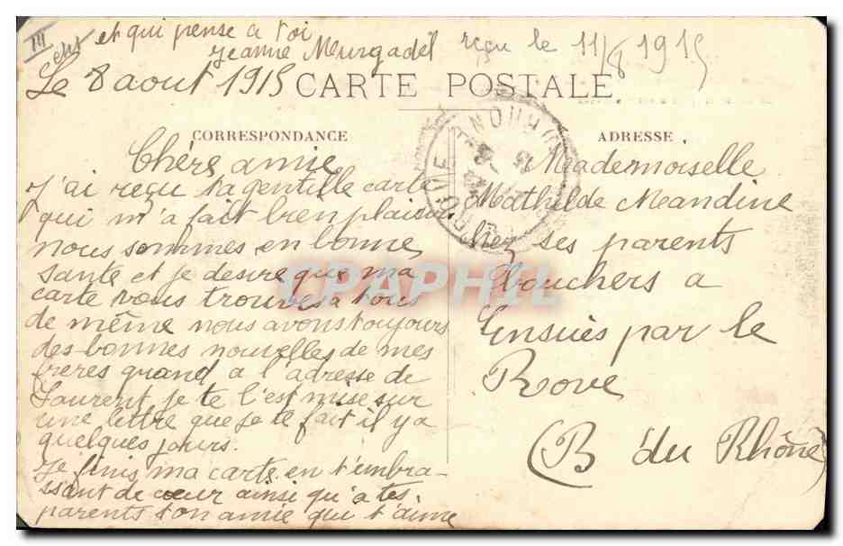 CPA Folklore Limousin Ane Mule — Verso