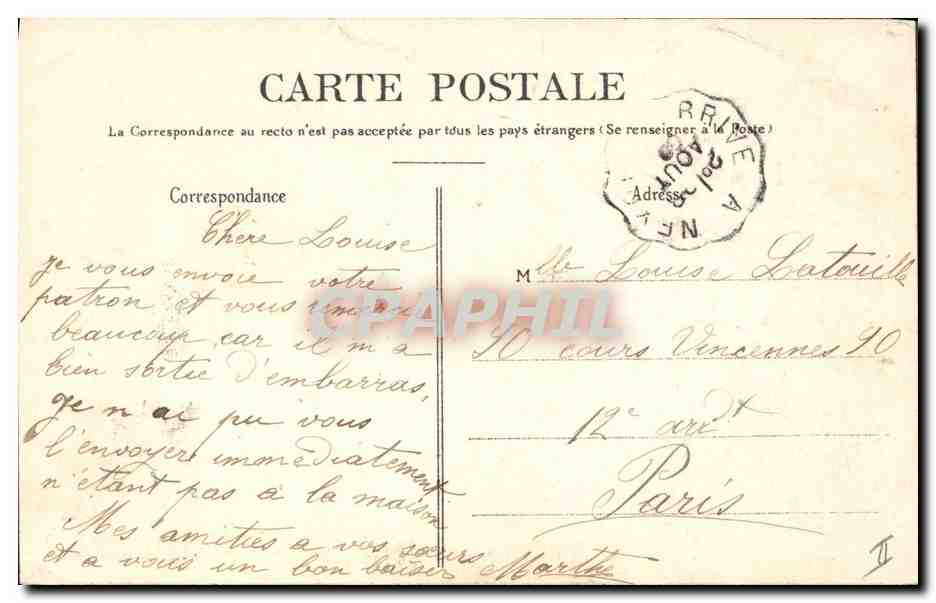 CPA Folklore Limousin Les bords de la Vienne Barque — Rückseite