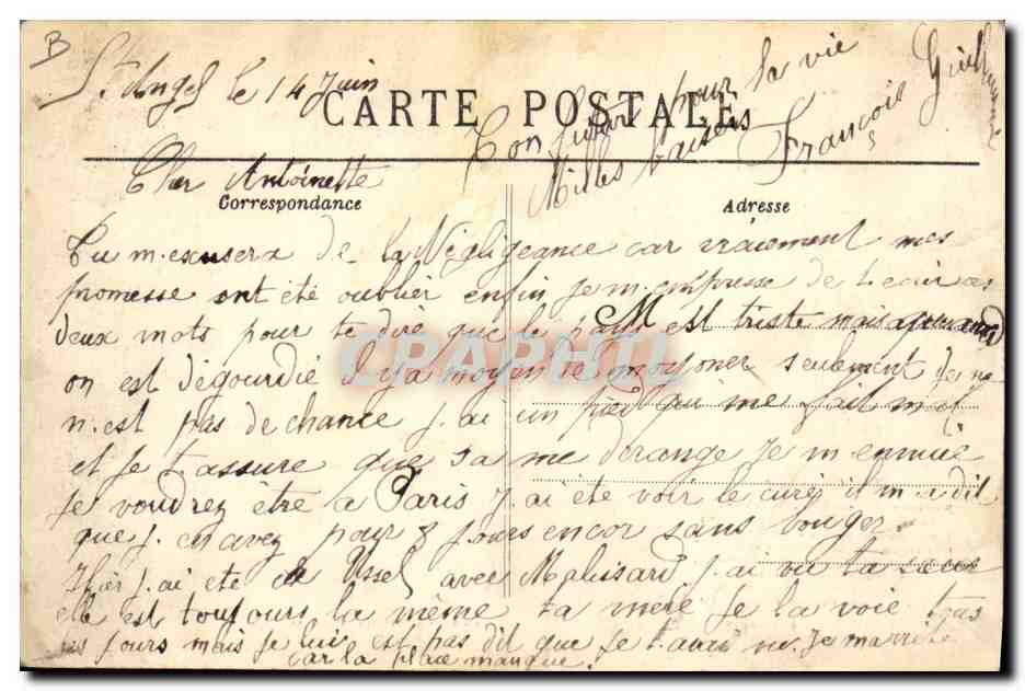 CPA Folklore En Correze — Verso