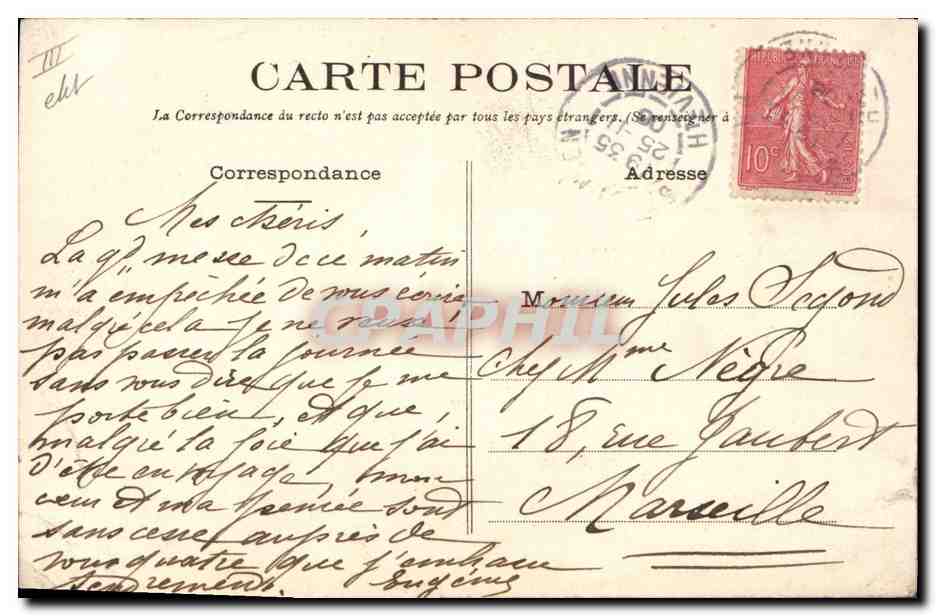 CPA Folklore Limousine en Barbichet — Verso