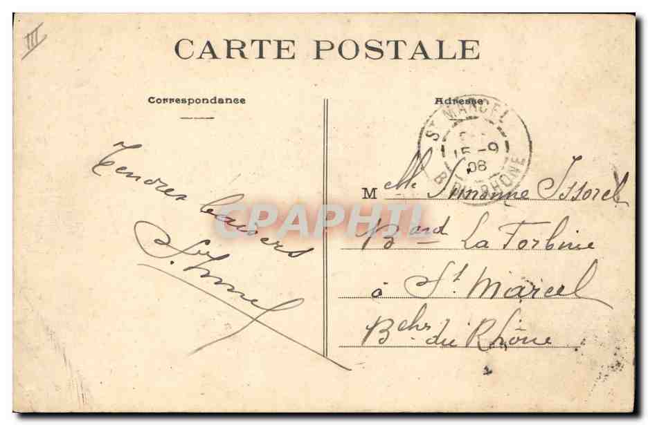CPA Folklore Limousine en Barbichet — Verso