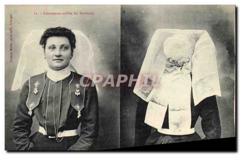 CPA Folklore Limousine coiffee du Barbichet