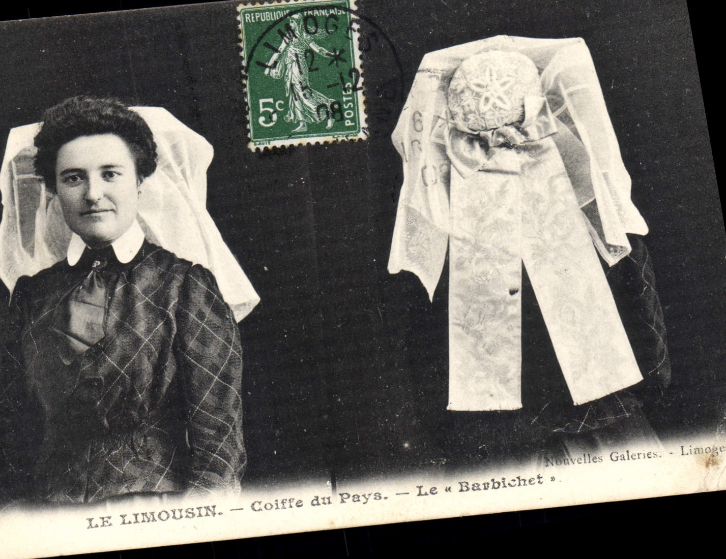 CPA Folklore Limousin Coiffe du Pays Le Barbichet