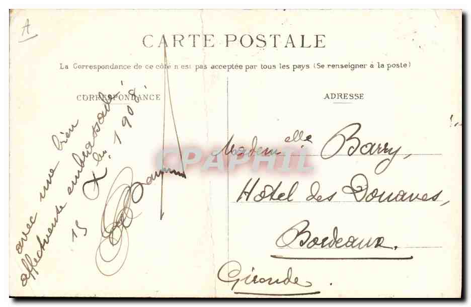 CPA Folklore Limousin Coiffe du Pays Le Barbichet — Verso