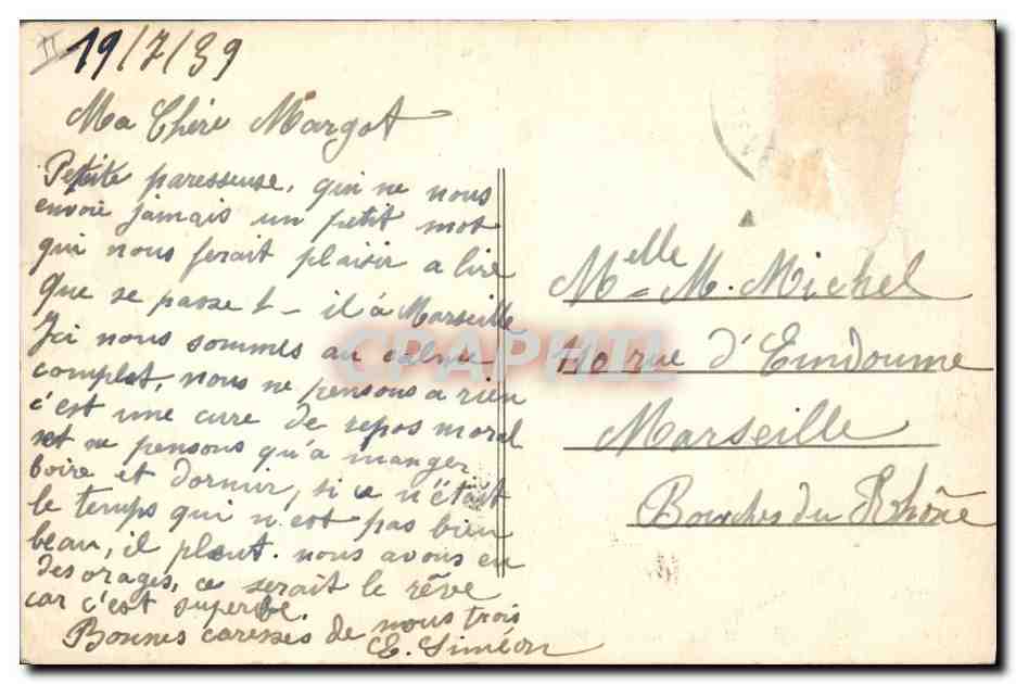 CPA Folklore Limousin Causerie amoureuse — Verso