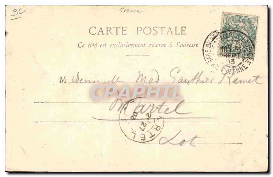 CPA Folklore Vieux Paysan Creusois — Verso