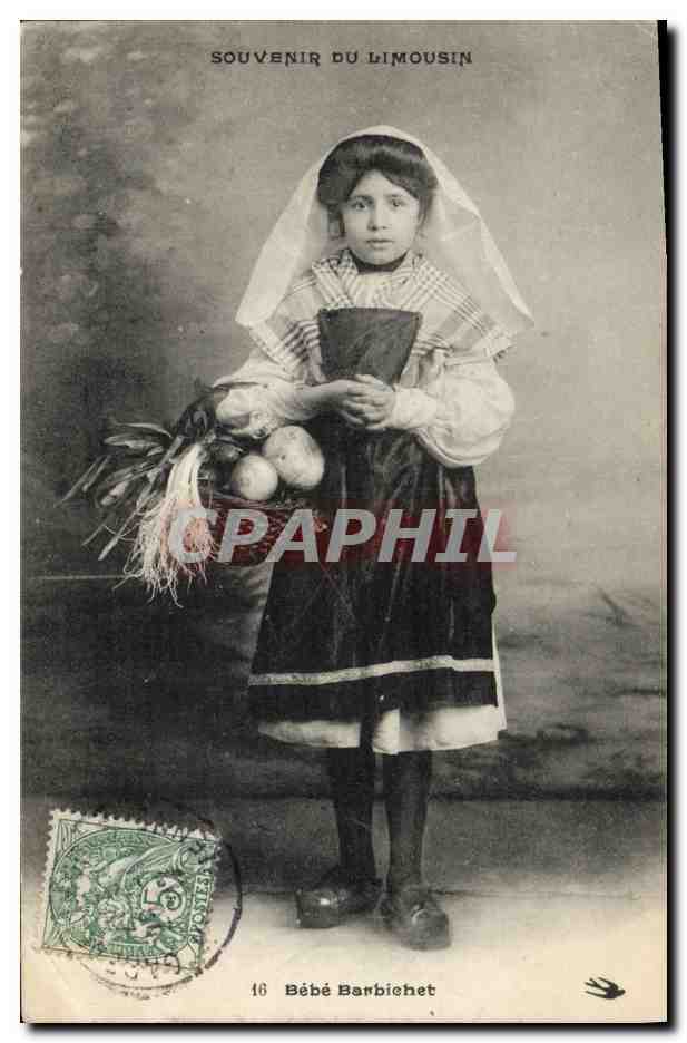 CPA Folklore Limousin Bebe Barbichet