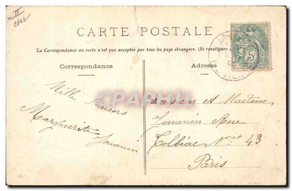CPA Folklore Bebe Barbichet — Verso