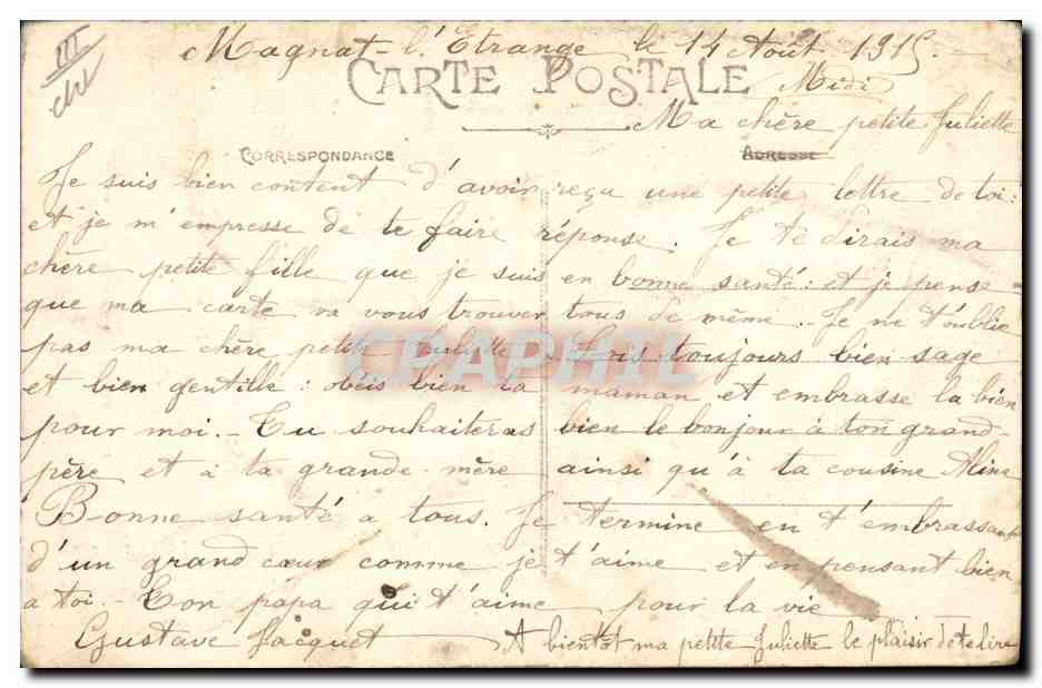 CPA Folklore Types Limousins Fileuse — Verso