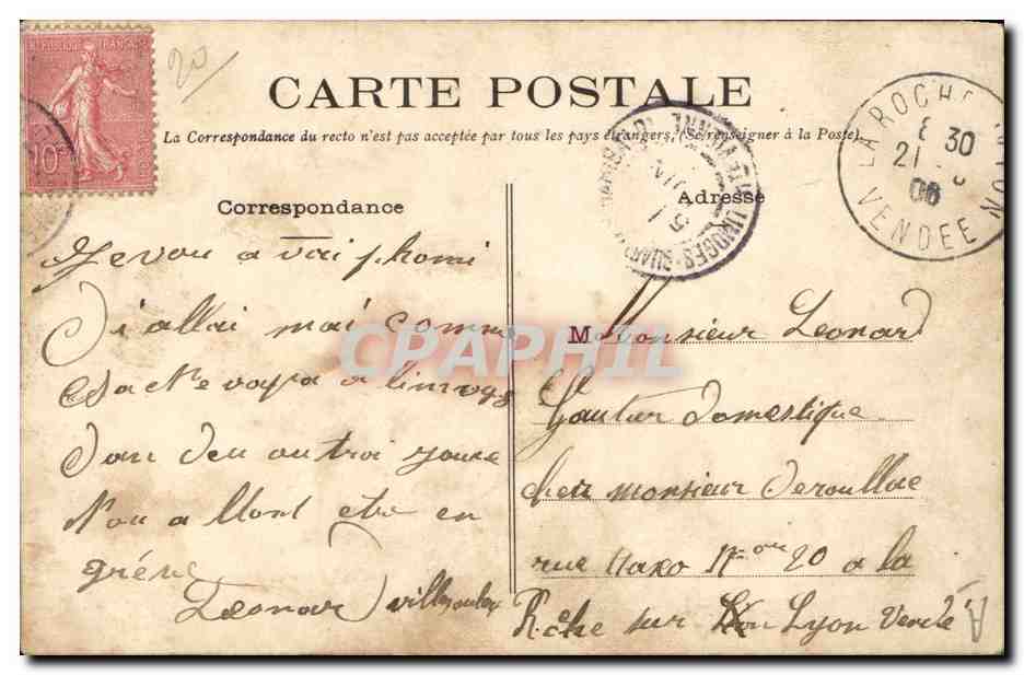 CPA Folklore Limousine en Barbichet — Verso