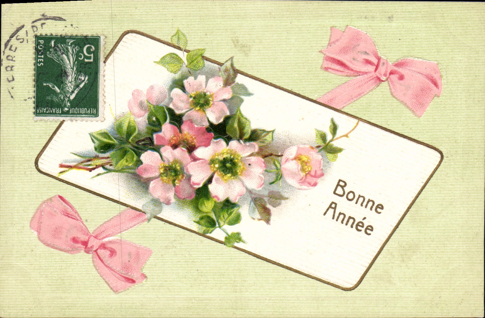 Fleurs de cerisier — Bonne Année — République Française, 5c