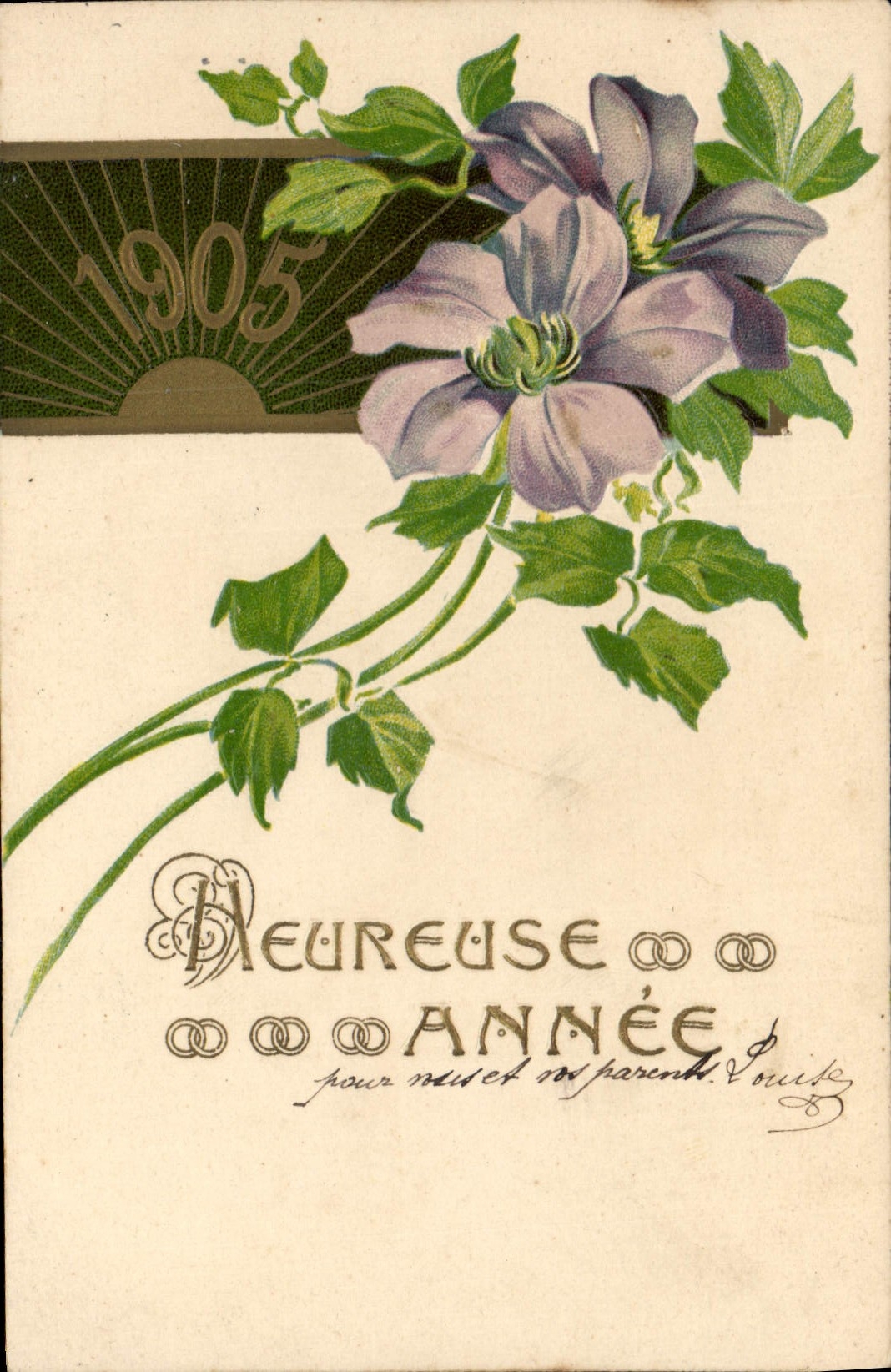 CPA Fantaisie Fleurs Annee 1905 
