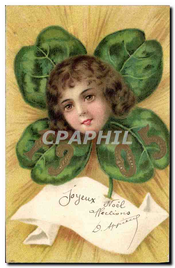 CPA Fantaisie Fleurs Trefle Enfant Annee 1905 