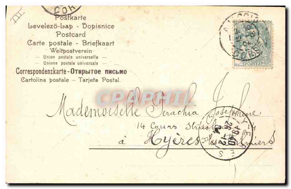 CPA Fantaisie Fleurs Trefle Enfant Annee 1905  — Verso