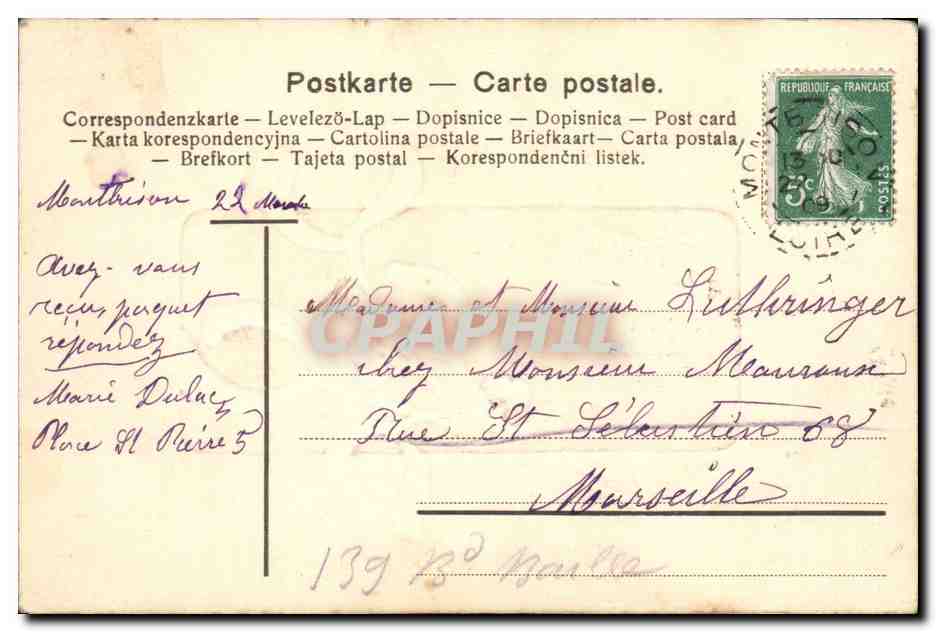 CPA Fantaisie Fleurs  — Verso