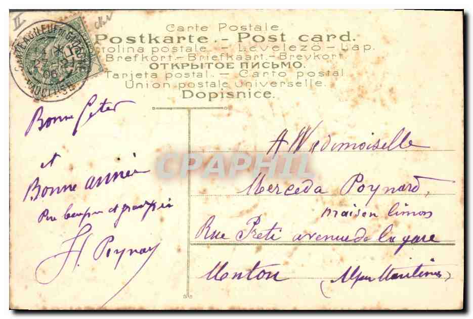 CPA Fantaisie Fleurs Enfant Trefles  — Rückseite