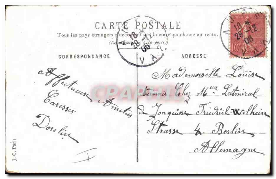 CPA Fantaisie Fleurs Colombe  — Rückseite