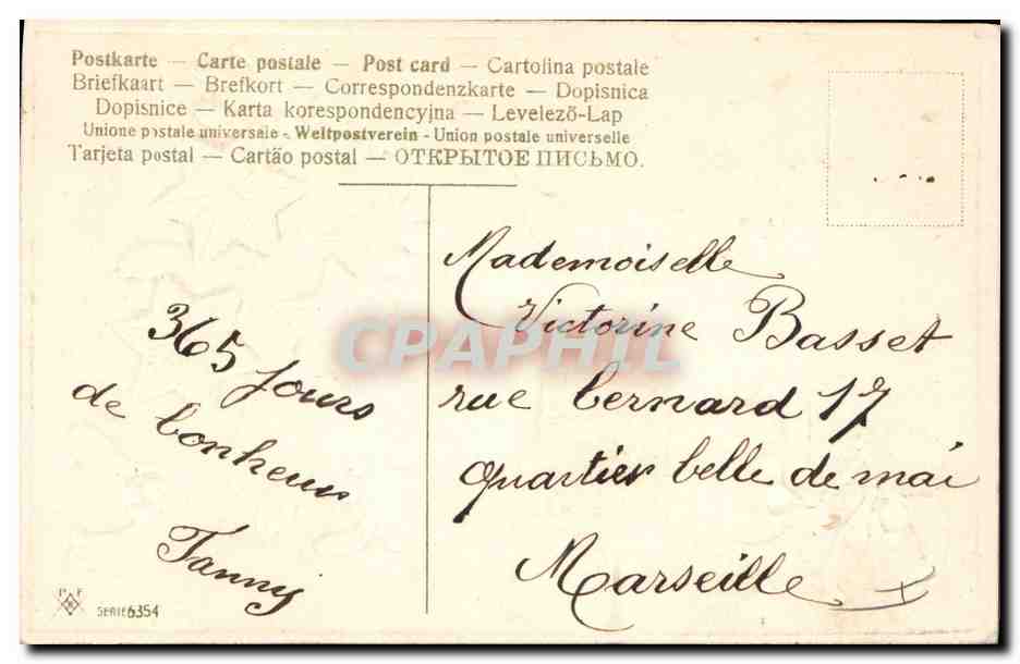 CPA Fantaisie Fleurs  — Rückseite