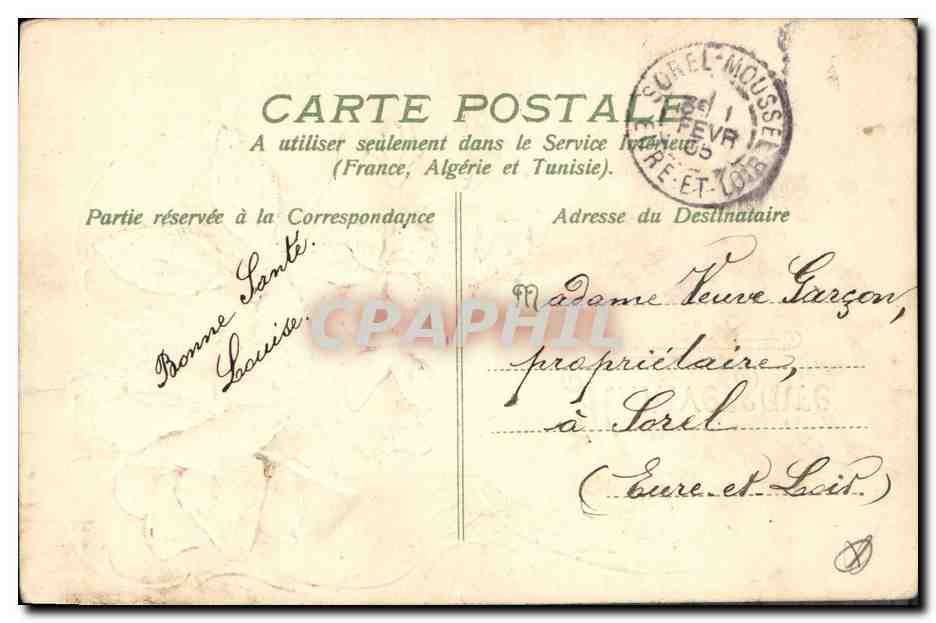 CPA Fantaisie Fleurs  — Back