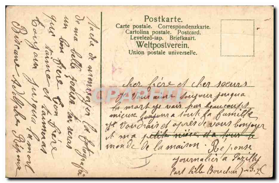 CPA Fantaisie Fleurs Bateau Voilier  — Verso