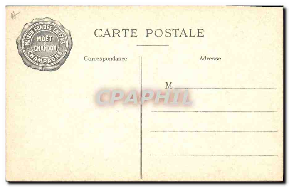 CPA Folklore Vin Vendange Champagne Napoleon 1er visitant les caves de Moet & Chandon — Rückseite