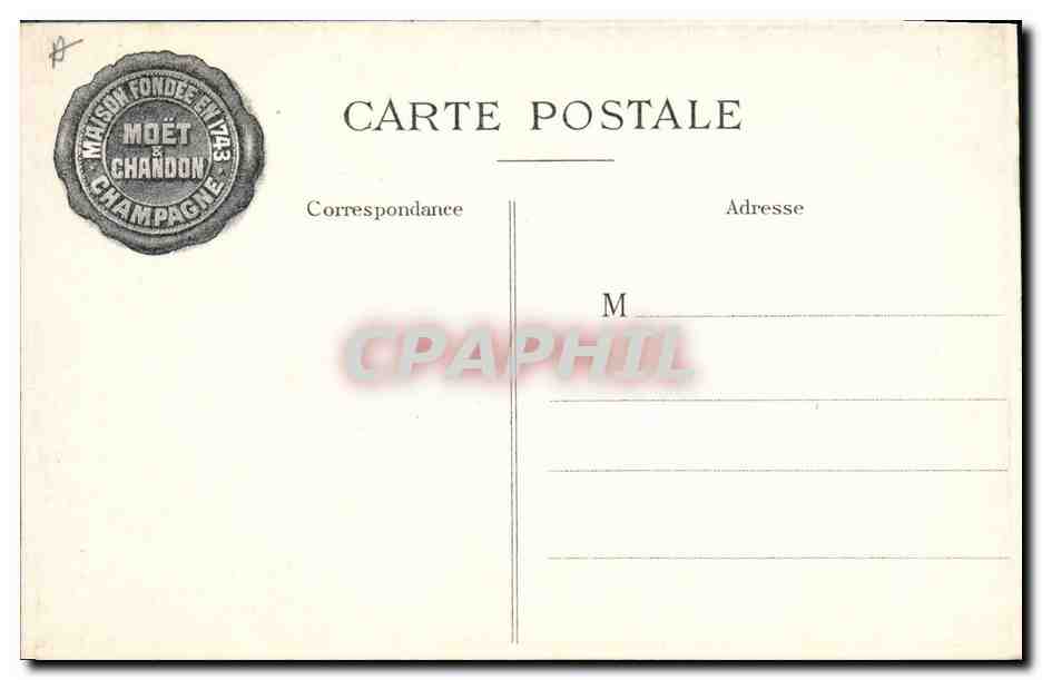 CPA Folklore Vin Vendange Champagne Moet & Chandon Epernay Napoleon 1er rend visite a J Moet Maire d'Epernay — Rückseite