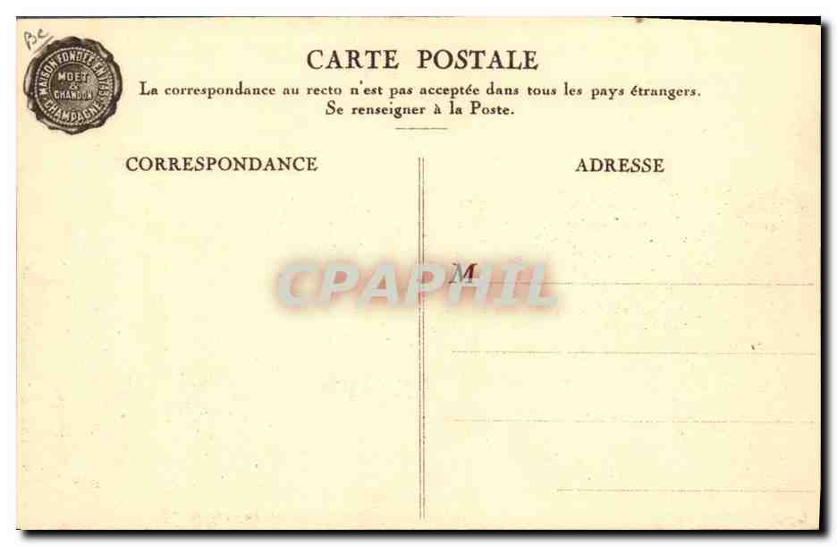 CPA Folklore Vin Vendange Champagne Moet & Chandon Pierrot — Rückseite
