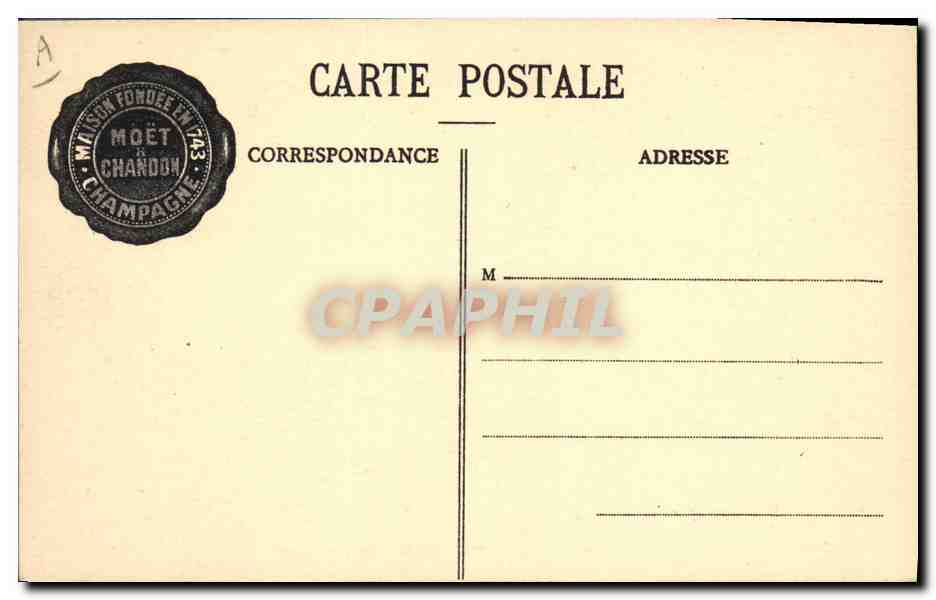 CPA Folklore Vin Vendange Champagne Moet & Chandon Emmagasinage des vins Le soutirage — Rückseite
