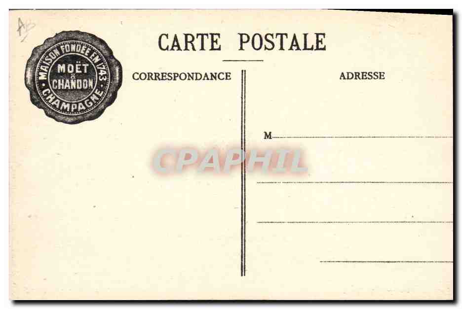 CPA Folklore Vin Vendange Champagne Moet & Chandon Le dejeuner des vendangeurs a Epernay TOP — Rückseite