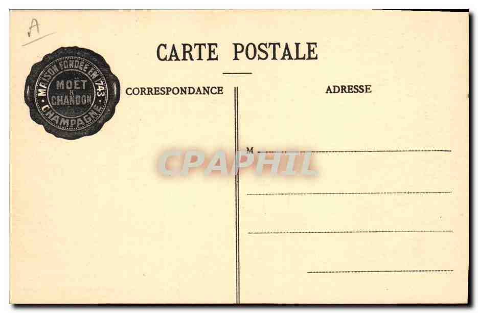 CPA Folklore Vin Vendange Champagne Moet & Chandon Vins en reserve — Rückseite